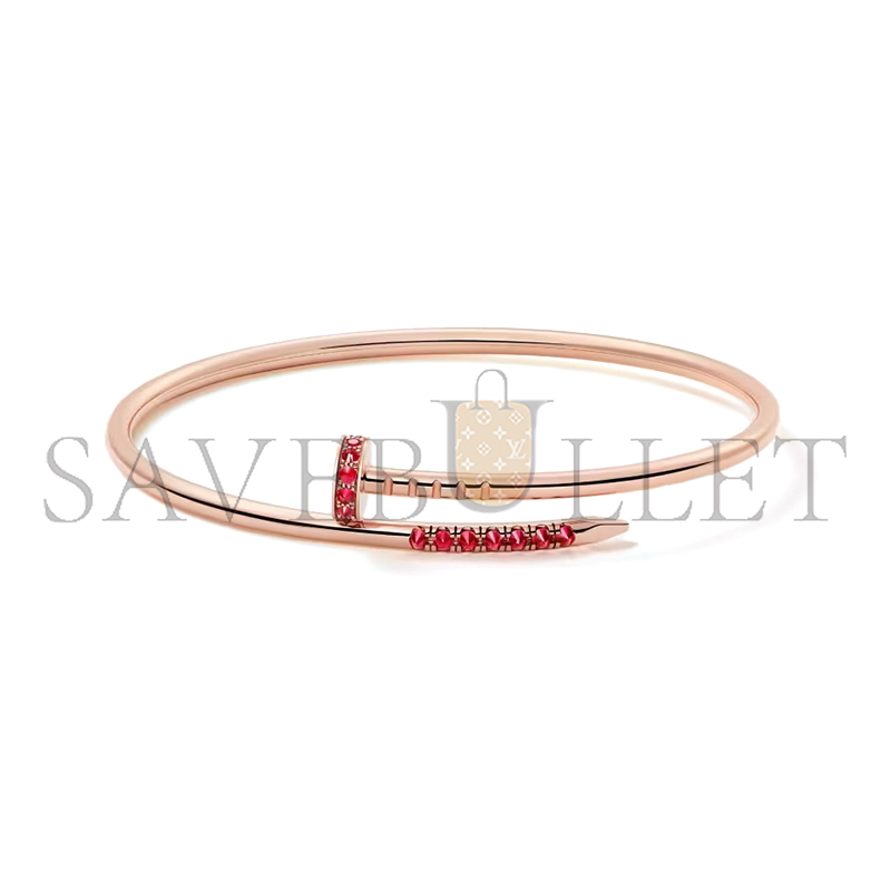 CARTIER JUSTE UN CLOU BRACELET, SMALL MODEL, REVERSE-SET RUBIES B6092517